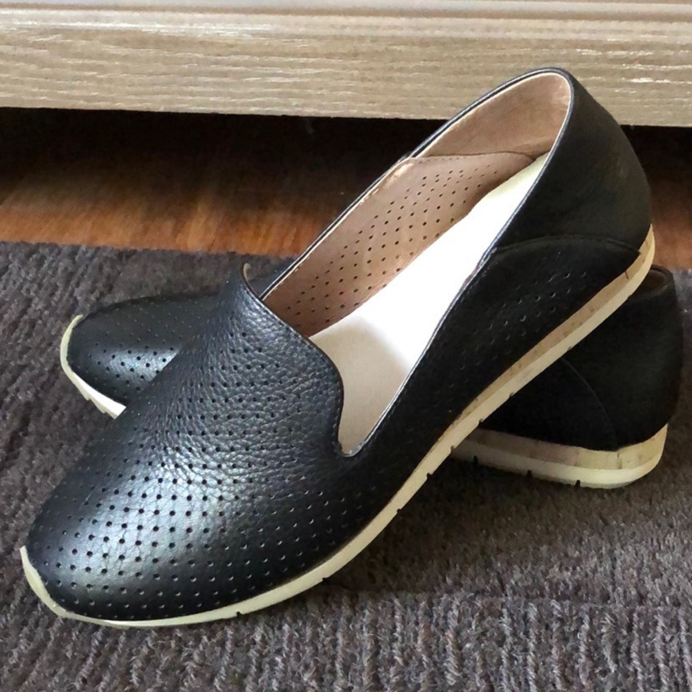 Adam Tucker Black Perforated Loafers